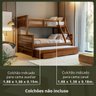 Treliche com Cama Casal em Madeira e Aux Casal C/ Gavetas Woodstore - 3