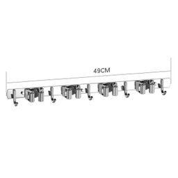 Suporte Vassoura Organizador de Ambiente Suporte Parede Multiuso Inox - Grande - 4