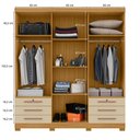 Ver imagem 2 de Roupeiro 200cm 6 Portas 6 Gavetas sem Espelho - Ssx Multicoisas