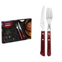 Ver imagem 6 de Jogo de Talheres para Churrasco Tramontina em Aço Inox com Cabo Vermelho Polywood 12 Peças