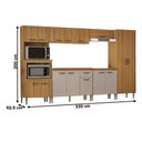 Ver imagem 4 de Armário de Cozinha Zella com Balcao para Pia e Cooktop 15 Portas 1 Gaveta Ipê/cristalo - Pnr Móveis