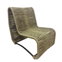 Ver imagem 4 de Conj Lotus 2 Poltronas e Puff em Aço para Sala Varanda Gourmet Corda Náutica