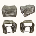 Ver mais imagens de Conj Lotus 2 Poltronas e Puff em Aço para Sala Varanda Gourmet Corda Náutica