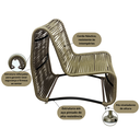 Ver imagem 2 de Conj Lotus 2 Poltronas e Puff em Aço para Sala Varanda Gourmet Corda Náutica