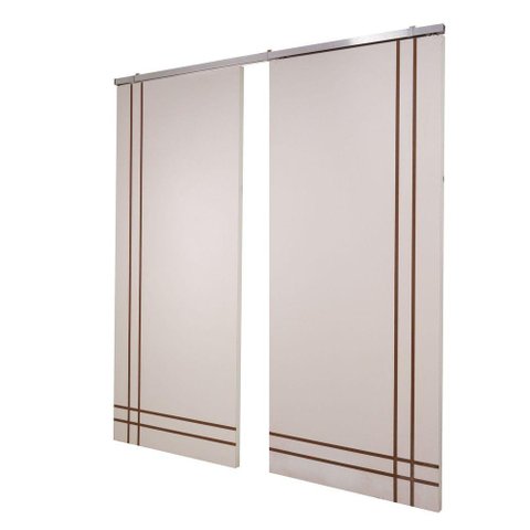 Porta Dupla Branco Prime Frisada Kit Alumínio F06 - 210x160