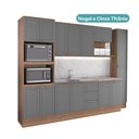 Ver imagem 6 de Cozinha Completa com Balcão Milla Essencial 14 Portas 3 Gavetas MDF MDP Nogal com Cinza Titânio