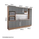Ver imagem 7 de Cozinha Completa com Balcão Milla Essencial 14 Portas 3 Gavetas MDF MDP Nogal com Cinza Titânio