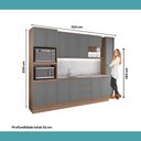 Ver imagem 2 de Cozinha Completa com Balcão Milla Essencial 14 Portas 3 Gavetas MDF MDP Nogal com Cinza Titânio