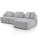 Ver imagem 6 de Sofá 4 Lugares com Chaise Direito Sala Living 288cm Arlo F04 Veludo Cinza Tc-12023 - Lyam Decor