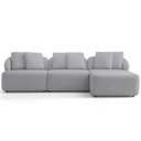 Ver imagem 2 de Sofá 4 Lugares com Chaise Direito Sala Living 288cm Arlo F04 Veludo Cinza Tc-12023 - Lyam Decor