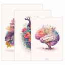 Ver imagem 4 de Kit 3 Quadro Decorativo Coração Cérebro Pulmão Flores Medico Qualidade Premium Moderno 28x20cm