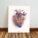 Ver imagem 6 de Kit 3 Quadro Decorativo Coração Cérebro Pulmão Flores Medico Qualidade Premium Moderno 28x20cm