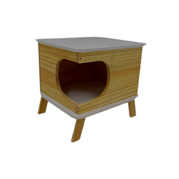 Casinha Cubo Cães Gatos Madeira Maciça Pinus + Compensado - 1