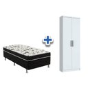 Ver imagem 1 de Cama Box Solteiro Conjugado Ortobom + Armário Multiuso Margarida Branco