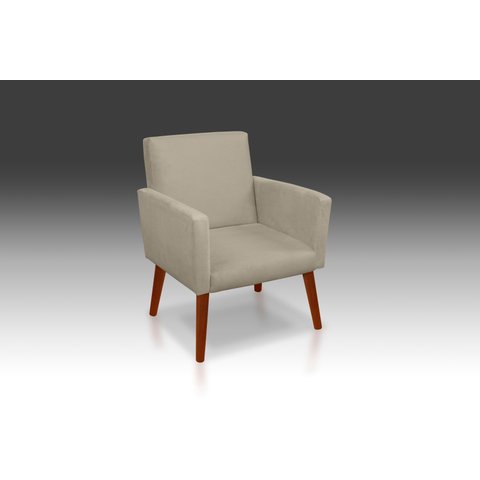 Poltrona Decorativa Nina Suede Bege - Pandora Decor