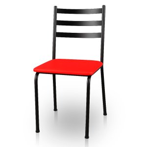 Cadeira para Mesa de Jantar Cozinha Assento Estofado Isa Vermelha