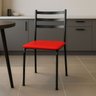 Cadeira para Mesa de Jantar Cozinha Assento Estofado Isa Vermelha - 3