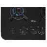 Fogão Fischer Gran Cheff de Embutir 4 Bocas Silver Mesa de Vidro Preto 127v - 5
