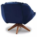 Ver imagem 5 de Poltrona Decorativa Califórnia Base de Madeira Giratória Veludo Azul Marinho