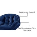Ver imagem 3 de Poltrona Decorativa Califórnia Base de Madeira Giratória Veludo Azul Marinho