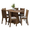 Ver imagem 2 de Conjunto Sala de Jantar Mesa Tampo de Madeira 6 Cadeiras Rustic/hibiscos Sharon Madesa
