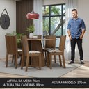 Ver imagem 4 de Conjunto Sala de Jantar Mesa Tampo de Madeira 6 Cadeiras Rustic/hibiscos Sharon Madesa