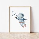 Ver imagem 5 de Kit 3 Quadros Decorativos Infantil - Menino Das Estrelas NO2 - 30x40 - Moldura Madeira