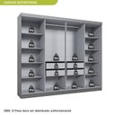 Ver imagem 5 de Guarda Roupa Casal 8 Portas 4 Gavetas com Cabideiros e Prateleiras 237x200x47cm Cinza/Onix