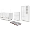 Ver imagem 2 de Quarto de Bebê Completo com Cômoda Berço com Colchão e Guarda Roupa 100%MDF Encanto