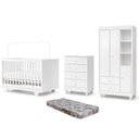 Ver imagem 2 de Quarto de Bebê Completo com Cômoda Berço com Colchão e Guarda Roupa 100%MDF Encanto