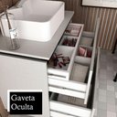 Ver imagem 3 de Gabinete Banheiro 78cm 3 Gavetas Com Cuba E Espelheira Preto