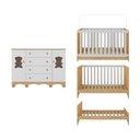 Ver imagem 4 de Berço Americano 3 em 1 com Colchão Incluso e Cômoda Ternura Multimóveis Madeirado/branco