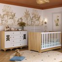 Ver imagem 2 de Berço Americano 3 em 1 com Colchão Incluso e Cômoda Ternura Multimóveis Madeirado/branco
