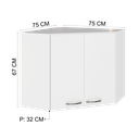 Ver imagem 3 de Armário Aéreo Modulado de Canto Fidelitá Viena 75cm 2 Portas