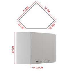 Armário Aéreo Modulado de Canto Fidelitá Viena 75cm 2 Portas  - 4