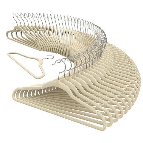 Kit 200 Cabides Premium Veludo Rrister Adulto Slim Antideslizante para Closet Organizado
