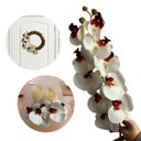 Ver imagem 7 de Kit 2 Orquídeas Artificiais 110cm Toque Real Branco Luxo para Vaso e Aparador