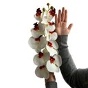 Ver imagem 4 de Kit 2 Orquídeas Artificiais 110cm Toque Real Branco Luxo para Vaso e Aparador