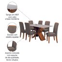 Ver imagem 5 de Conjunto de Mesa Sala de Jantar Tampo com Vidro 1,80m 6 Cadeiras Grécia Dobuê