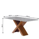 Ver imagem 3 de Conjunto de Mesa Sala de Jantar Tampo com Vidro 1,80m 6 Cadeiras Grécia Dobuê