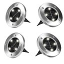 Ver imagem 1 de Kit 4 Luminaria 8 Leds Solar Spot Balizador Inox Espeto Jardim Escada Refletor Chao Decoracao