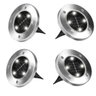 Kit 4 Luminaria 8 Leds Solar Spot Balizador Inox Espeto Jardim Escada Refletor Chao Decoracao - 1
