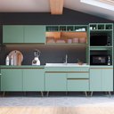 Ver imagem 2 de Cozinha Completa One 10 Portas com Vidro 1 Gaveta Verde Bellagio - Gralar