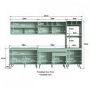 Ver imagem 4 de Cozinha Completa One 10 Portas com Vidro 1 Gaveta Verde Bellagio - Gralar