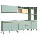 Ver imagem 1 de Cozinha Completa One 10 Portas com Vidro 1 Gaveta Verde Bellagio - Gralar