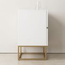 Ver imagem 5 de Kit 2 Mesas de Cabeceira Eros 45cm Branco MDF Estilo Industrial Pés de Ferro Dourado