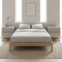 Ver imagem 3 de Kit 2 Mesas de Cabeceira Eros 45cm Branco MDF Estilo Industrial Pés de Ferro Dourado