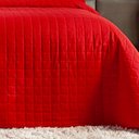 Ver imagem 3 de Kit Cobre Leito Milano Casal Micropercal 300 Fios Matelado Colcha 3 Peças Vermelho