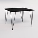 Ver imagem 2 de Conjunto De Mesa Eames Clips De Ferro Preto Tampo Quadrado Preto 90x90 4 Cadeiras Ferro Preta Assent