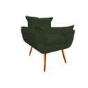 Ver imagem 4 de Kit Namoradeira + Poltrona Decorativa Opala Suede Verde Pés Madeira Mz Decor